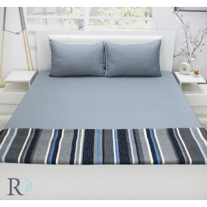 Сив долен чаршаф от памучен сатен